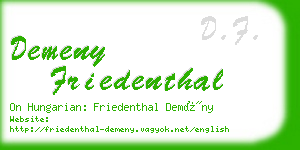 demeny friedenthal business card